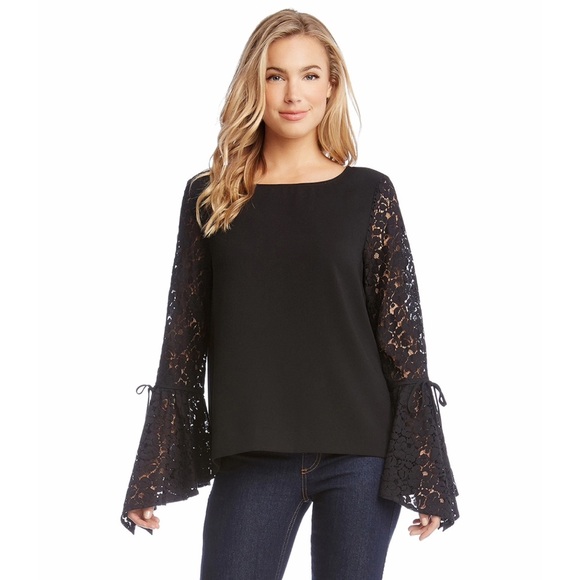 Karen Kane Tops - NWT! Karen Kane Lace Angel Sleeve Top